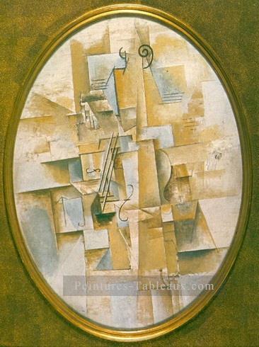 Violon pyramidal 1912 cubiste Peintures à l'huile